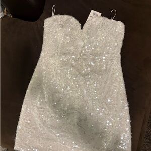 Bardot Ivory Sequin Dress